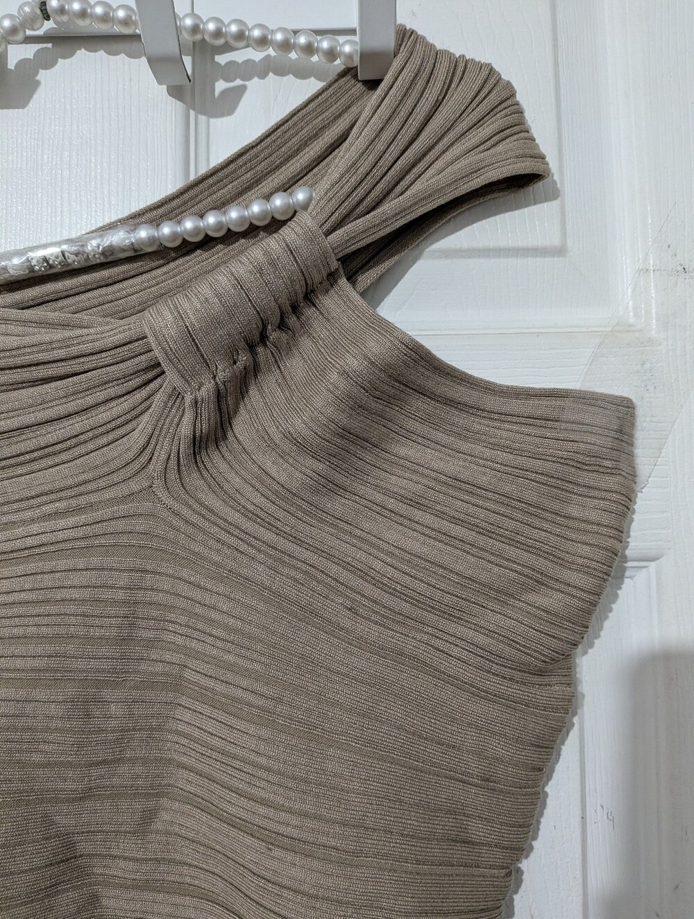 Commense Twisted One Shoulder Ribbed Knit Top - Picture 7 of 13